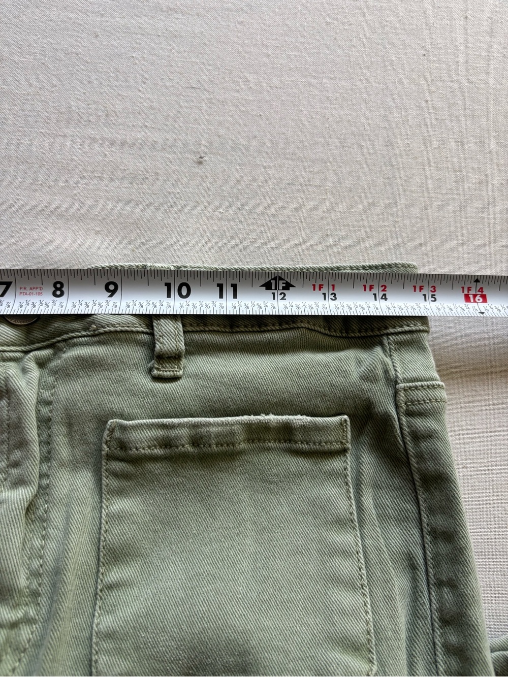 Risen High Rise Patch Pocket Bell Bottom Jeans Green Size 30 Style RDP5358 - Picture 10 of 13